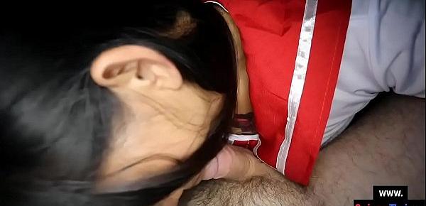  Thai teen bar girl foot massage and fuck in a sex chair